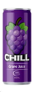 Chill J Fruit Juice grape can 355ml ctn 24