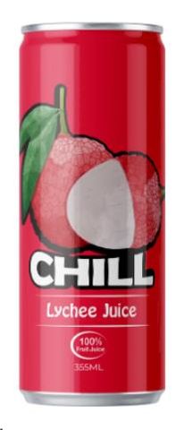 Chill J Fruit Juice lychee can 355ml ctn 24
