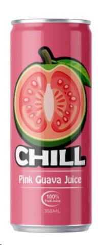 Chill J Fruit Juice pink guava can 355ml ctn 24