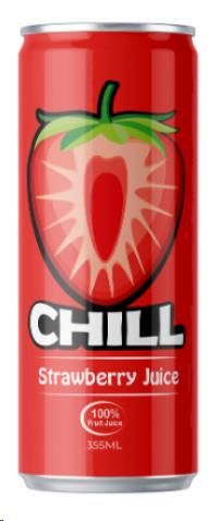Chill J Fruit Juice strawberry can 355ml ctn 24