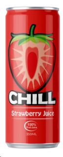 Chill J Fruit Juice strawberry can 355ml ctn 24