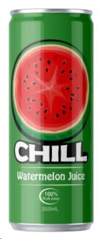 Chill J Fruit Juice watermelon can 355ml ctn 24