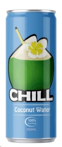 Chill J Fruit Juice coconut water can 355ml ctn 24
