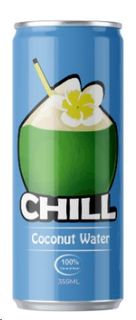Chill J Fruit Juice coconut water can 355ml ctn 24
