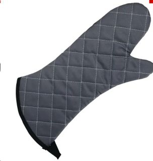 Oven mitt flame retardant charcoal pair 430mm