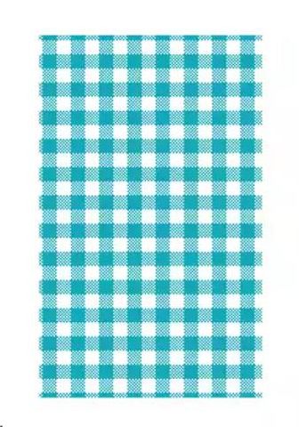 Greaseproof Gingham TEAL 310mm (L) 190mm (W) pkt 200