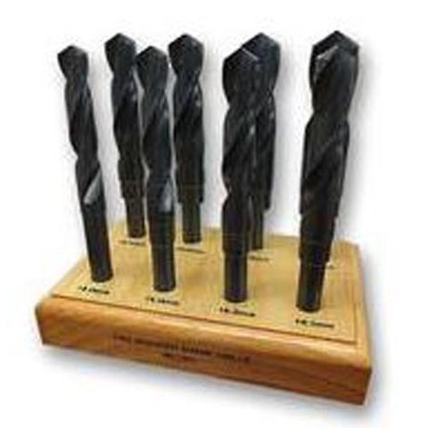 14 - 25mm 8 piece HSS 1/2'' Reduced Shank Drill Set - TDC - Wooden Block