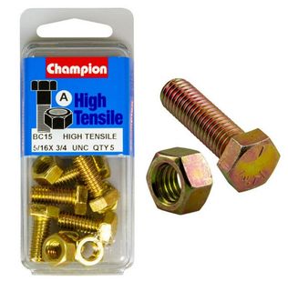 5/16'' UNC x3/4''  Bolt &  Hex Nut - High Tensile Packet 5