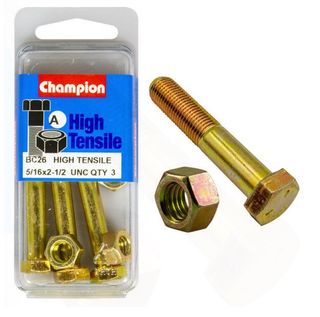 5/16''UNC x 2-1/2''  Bolt &  Hex Nut - High Tensile Packet 3