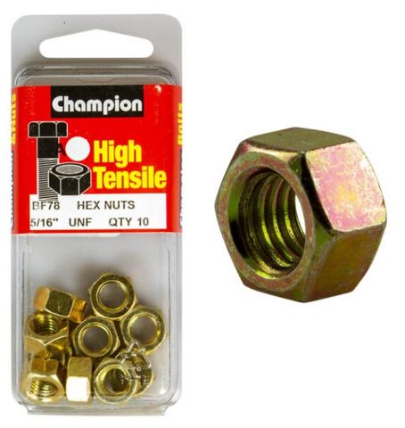 5/16'' UNF  Hex Nut - High Tensile Packet 10