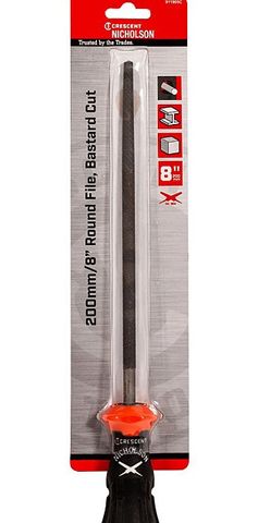 8'' Round Bastard File complete with  Handle - Nicholson