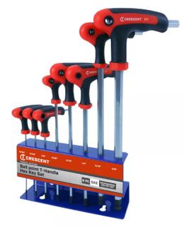 5/64''- 3/8'''  8 Piece Ball End Hex Key Set in Metal Stand - Crescent..5/64'',3/32'',1/8'',5/32'',3/16'',1/4'',5/16'',& 3/8''..