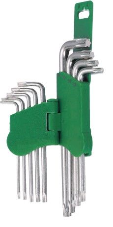 T10-50  9 Piece Long Arm Security Star Key Set - Satin Finish - Hans..T10,15,20,25,27,30,40,45, & 50.