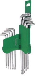 T10-50  9 Piece Long Arm Security Star Key Set - Satin Finish - Hans..T10,15,20,25,27,30,40,45, & 50.