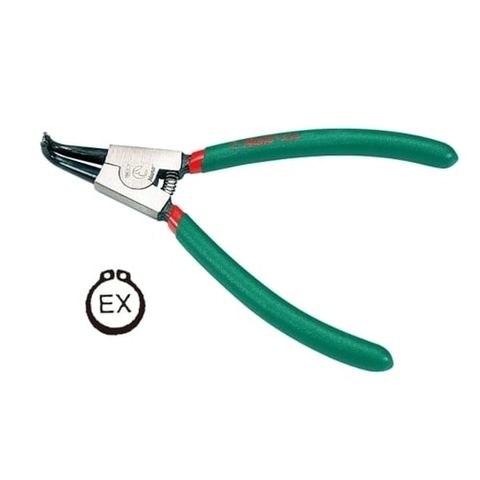 3-10mm 5"/130mm OAL External Bent Nose Circlip Pliers - Hans