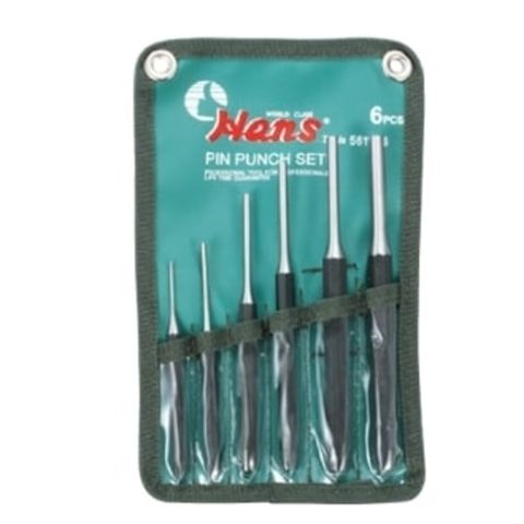 2-8mm  6 piece Pin Punch Set in Wallet - Hans