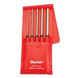 3-9.5mm x 200mm OAL 5 piece Long series  Pin Punch Set in Plastic Wallet - Starrett