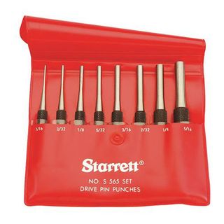 Starrett 8 piece (1/16'' - 5/16'')Pin Punch Set in Plastic Wallet