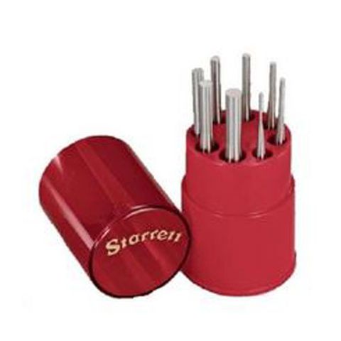 Starrett 8 piece  Pin Punch Set 1.5 - 8 mm Complete in Round  Plastic case100mm OAL