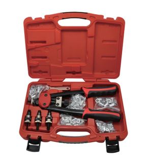 Riv-Nut Lever Action Tool M5, M6, M8 & M10 complete with 20 piece each size Rivnuts in ABS case - HANS