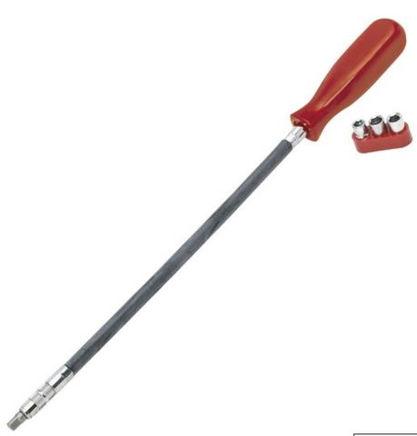 300 mm Flexi Hose Nut Driver Socket Adaptor complete with  6mm, 8mm, 10mm sockets - Toledo