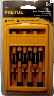 6 piece Precision Screw Driver Set in case