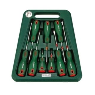 9 Piece Screwdriver Set SL,PH, PZ - ABS Case -  Hans