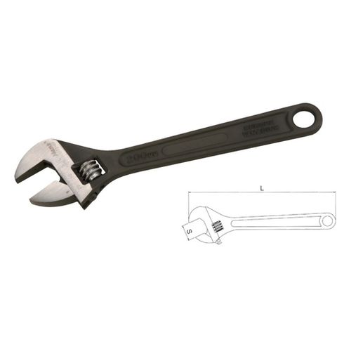 4"/100mm Adjustable Wrench (Black) - Hans
