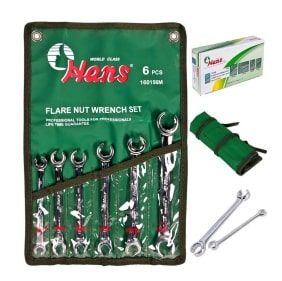 6 piece  8-19mm Flare Nut Wrench Set in Wallet..8x10,10x11,10x12,11x13,12x14,17x1