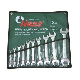 Double Open End Wrench Set 6x7mm - 30x32mm 10 piece - HANS..(6x7, 8x9, 10x11, 12x13, 14x15, 16x17, 18x19, 20x22, 24x27 & 30x32mm)