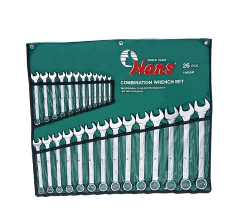 6 - 32mm 26 Piece Combination Wrench Set in Wallet - Hans6,7,8,9,10,11,12,13,14,15,16,17,18,19,20,21,22,23,24,25,26,27,28,29,30 &32mm