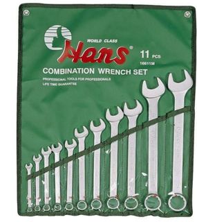 1/4''-15/16'' 11 piece Combination Wrench Set in Wallet - Hans..1/4",5/16",3/8",7/16",1/2",9/16",5/8",..1",1/16",3/4",13/16",7/8",15/16"