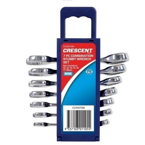 10 - 19mm  Stubby Wrench Set - 7 piece - Crescent