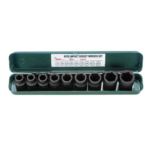 3/8" - 15/16" 1/2" Dr.10 pce IMPACT Socket Set -  Metal Case - Hans