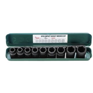 3/8" - 15/16" 1/2" Dr.10 pce IMPACT Socket Set -  Metal Case - Hans