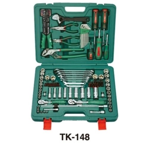 148 piece Universal Tool Kit 4-10mm 1/4'' Drive & 9-24mm & 3/8"' - 7/8"  3/8" Drive Standard  Plus 8-19mm 3/8"Dr. Deep Sockets ABS Case - Hans