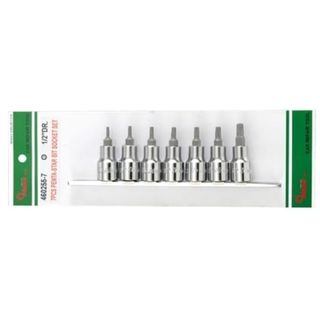 3/8" Drive 7 Piece TS10, TS15, TS20, TS25, TS27, TS30, TS40 Penta-Star Bit Sockt Set on Rail - Hans