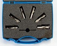 6 piece Annular Cutter Kit complete with  Pilot pin..14mm, 16mm, 18mm, 20mm, 22mm, 24mm