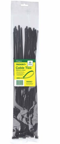 9.0 x 550mm-UV BLACK Cable Ties Pkt25 (CT559)
