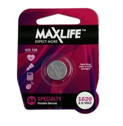 Lithium Button cr1620 Max life Battery