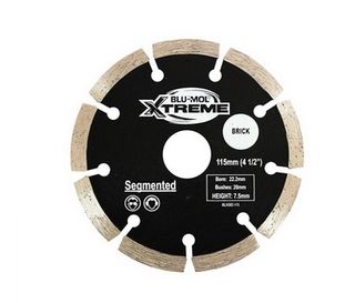 115mm x 22/20mm Bore Diamond Blade Segmented - Blu-Mol Xtreme