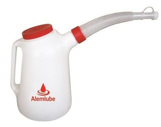 2 Litre Polypropylene Oil Measure complete with Flexible Spout - Alemlube