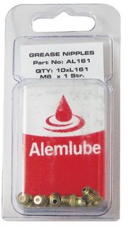 6 x 1.0mm Straight  Grease Nipple Packet 10 - Alemlube