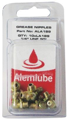 1/4'' UNF 90 Deg Grease Nipple Packet 10 - Alemlube