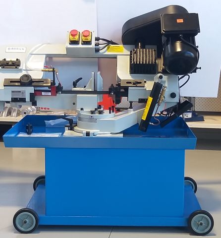 8" Bandsaw - Auto Down Feed Stop, -45deg-+45deg Cutting Head Swivel, Hyd Down Feed Variable Adjustment, 3 Speed Belt Drive. 1.1Kw Blade Size 2360x20x0.9 - Garrick