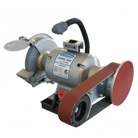 8"- 200mm Heavy Duty Bench Grinder fitted with Linishall attachment (915 x 50mm belt & disc) - Linishall