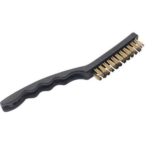 442 Brass 4-Row Wire Brush - Orange Plastic Handle
