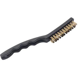 442 Brass 4-Row Wire Brush - Orange Plastic Handle