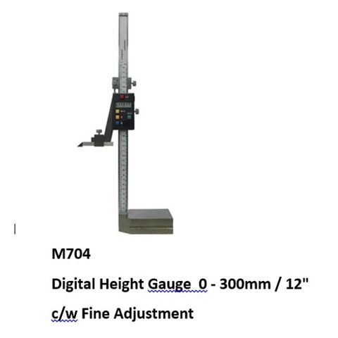 0-300mm x .01mm Graduations/ 12" Digital Stainless Height Gauge with Fine Adjustment & ABS Case Red