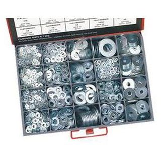 Champion Flat & Body Steel Washer Assortment kit 1/8'' - 1'' & 6 - 12mm Inside Diameter - 2190 piece